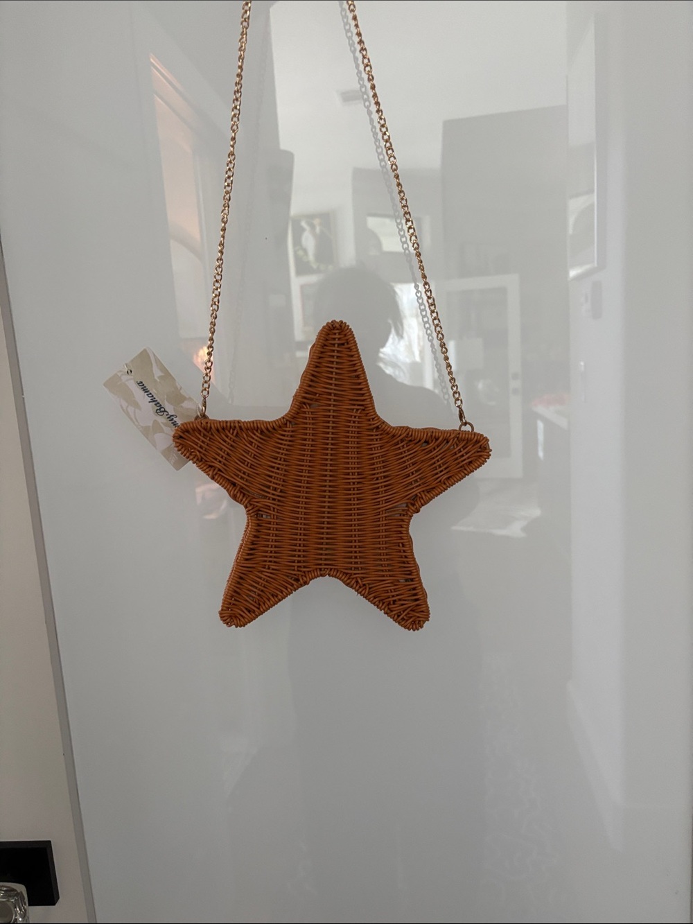 Tommy Bahama Woven Rattan Starfish Crossbody Bag - Rust Brown NWT - Picture 2 of 3